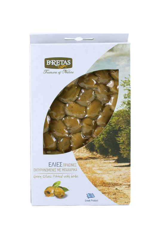 Olivy zelené bez kôstky s bylinkami. Vákuovo balené 250g