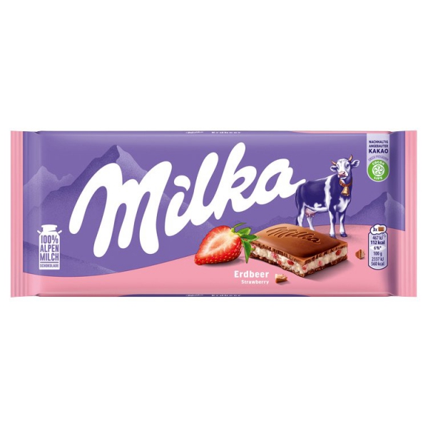 Čok.Milka 100g jahodová